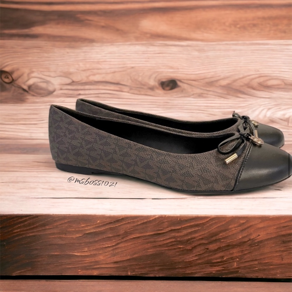 Michael Kors Brown/Black Slip On Leather Shoes BRAND NEW NEVER WORN